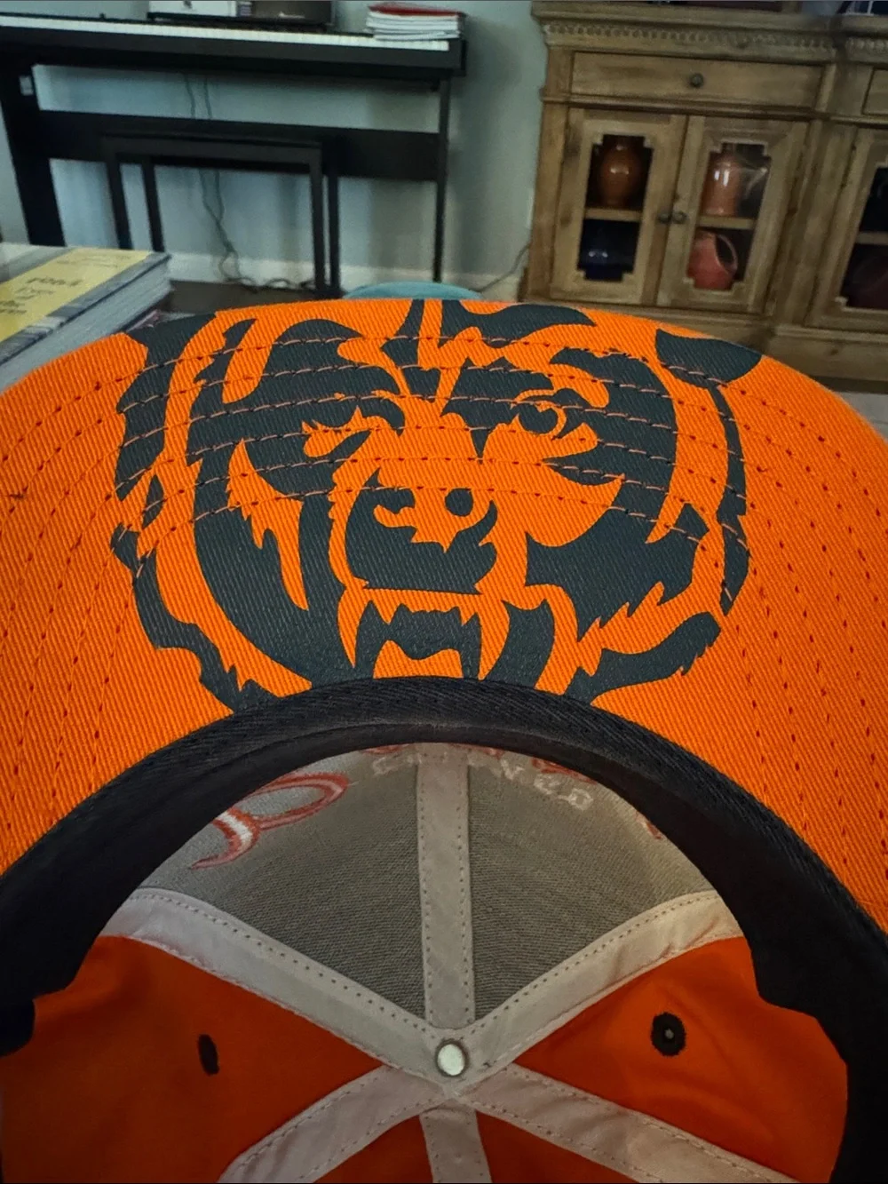 NFL Chicago Bears Kids Hat in Navy and Orange